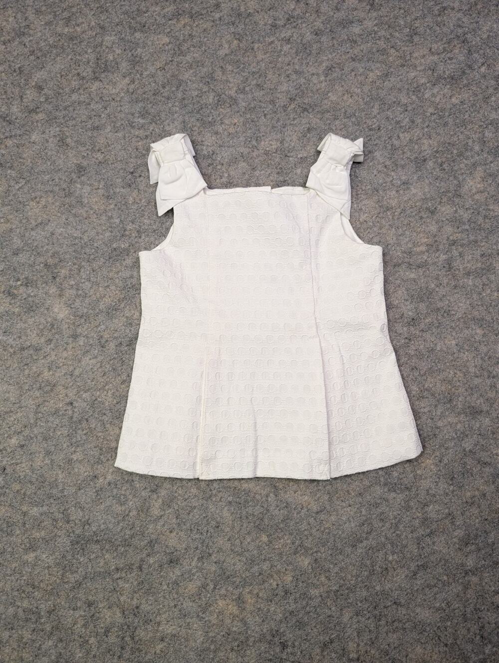NWT Janie And Jack Toddler Girls 2T White Tank With Bow Detail Girly